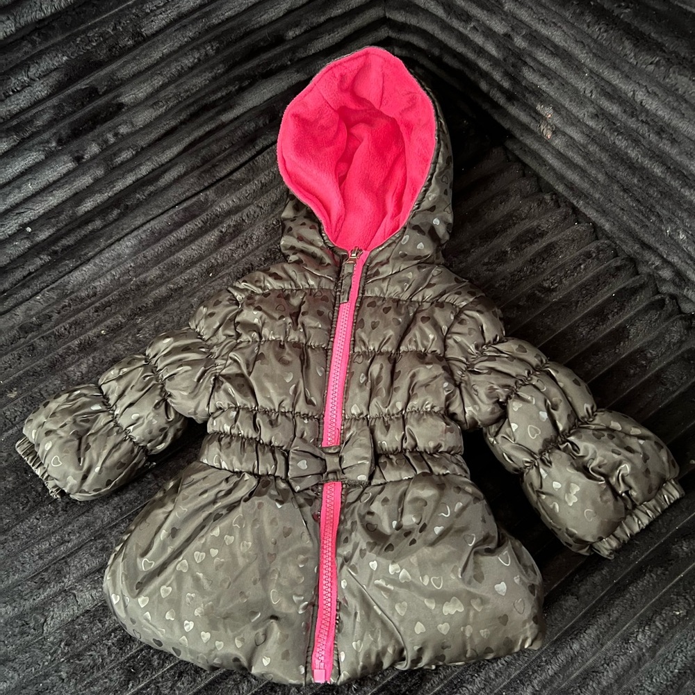 Pink Platinum Black and Pink Fleece-Lined Jacket